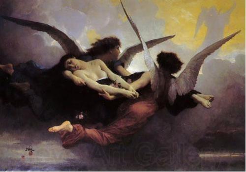 William-Adolphe Bouguereau Depiction of a soul being carried to heaven by two angels Norge oil painting art